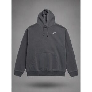 Gymshark Rest Day Essentials Hoodie Mens Medium Washed Black Grey A5A80-BB2J